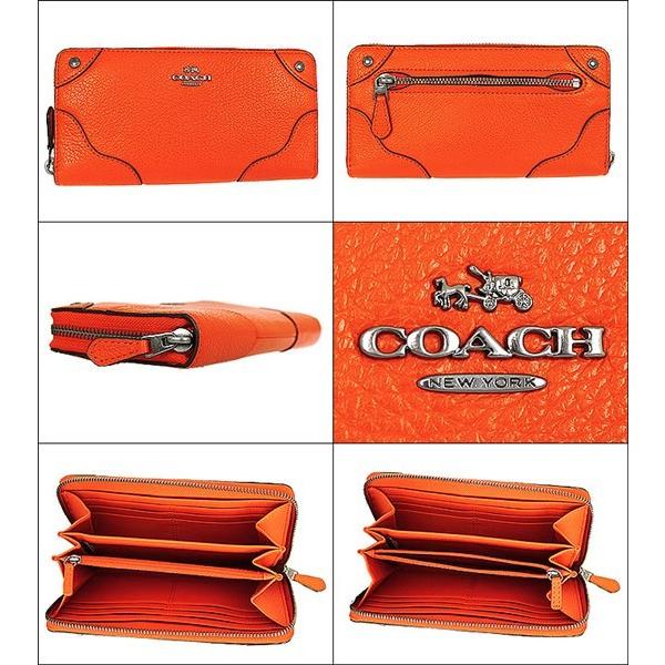 コーチ COACH 財布 長財布 F52645 オレンジ ミッキー グレーン レザー 