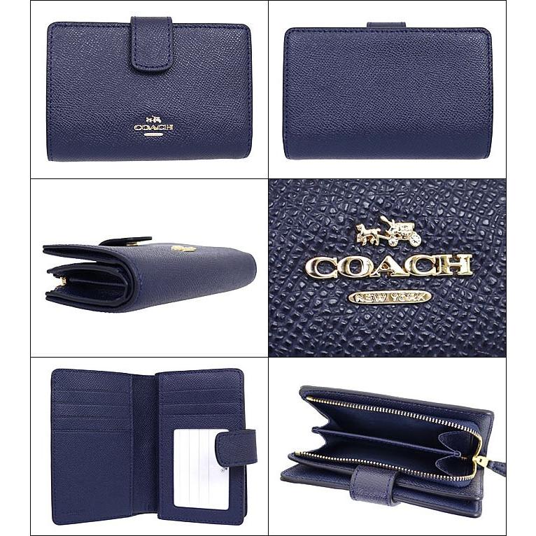 コーチ Coach 財布 二つ折り財布 F54010 ミッドナイト ラグジュアリー クロスグレーン レザー ミディアム コーナー ジップ ウォレット アウトレット レディース Co Ko160523 24 インポートコレクションyr 通販 Yahoo ショッピング