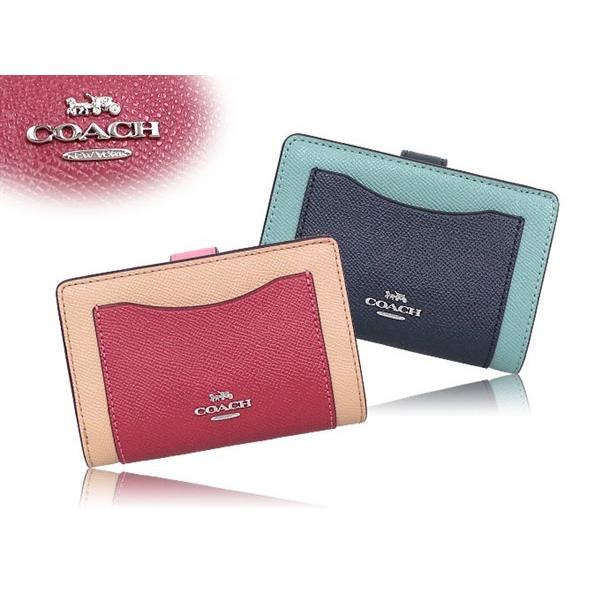 コーチ COACH 財布 二つ折り財布 F29939 ピンクマルチ カラーブロック 