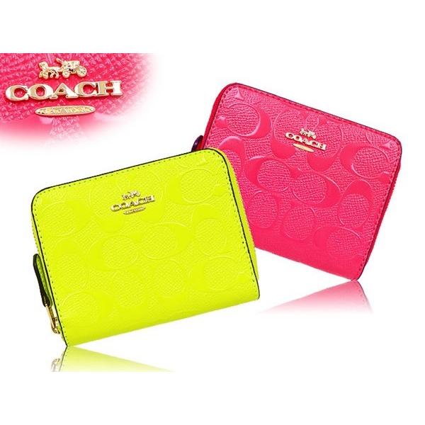 コーチ Coach 財布 二つ折り財布 F ネオンピンク デボスド シグネチャー パテント レザー スモール ウォレット アウトレット レディース Co Ko 16 インポートコレクションyr 通販 Yahoo ショッピング