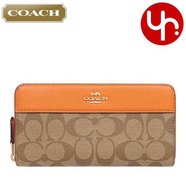 『新品未使用』COACH コーチ 長財F76873ロゴブラウン×上部レッド COACH コーチ 財布 長財布 F76873 ラグジュアリー シグネチャー