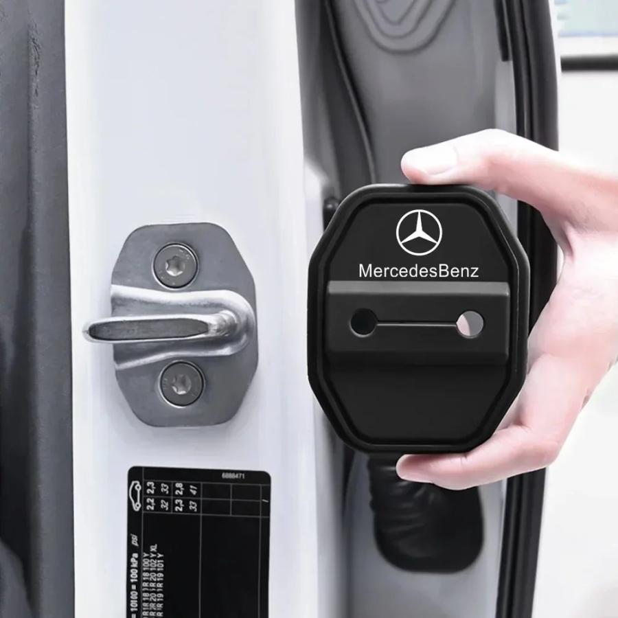 2個または4個セット シリコン製 車内ドアロックカバー メルセデス・ベンツ C/E/S/CLCクラス W204/W203/W124/W221  輸入品