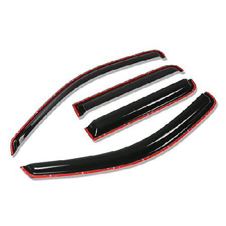 Auto Dynasty Compatible with Dodge Dakota 2nd Gen Quad Cab 4pcs in-Channel Window Vent Visor Deflector Rain Guard (Dark Smoke) 並行輸入品 | 