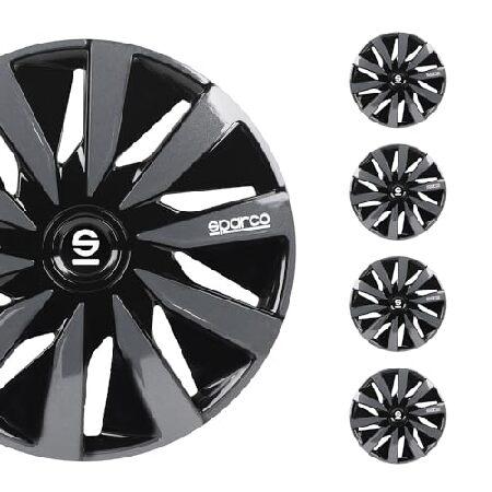 SPARCO SPC1491BKGRホイールカバーラツィオ、ブラック/グレー4、14