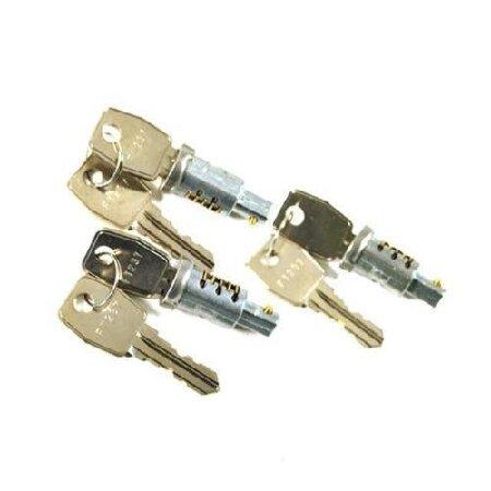 ALLMAKES/BRITPART ロックバレル＆キーセット 3つのロックとキー ランドローバーディフェンダー 90/110 部品番号MTC6504に対応 輸入品 | 