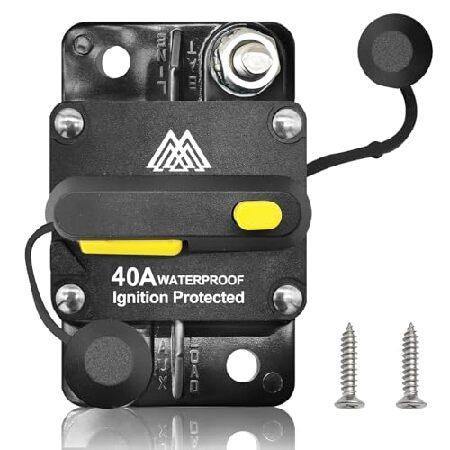 M1A2 サーキットブレーカー 40A 防水ヒューズ インラインホルダー リセット可能 ヒューズ マニュアル リセット 12V-48V DC カーオーディオ RV ホーム 輸入品 | 