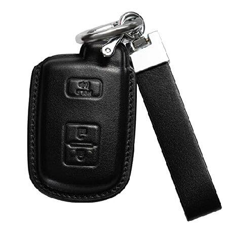 Smyfob トヨタキーフォブカバー 4Runner Tacoma Sequoia レザーランヤードキーチェーンホルダー 車のキーケースプロテクター TRDアクセサリー 輸入品 | 