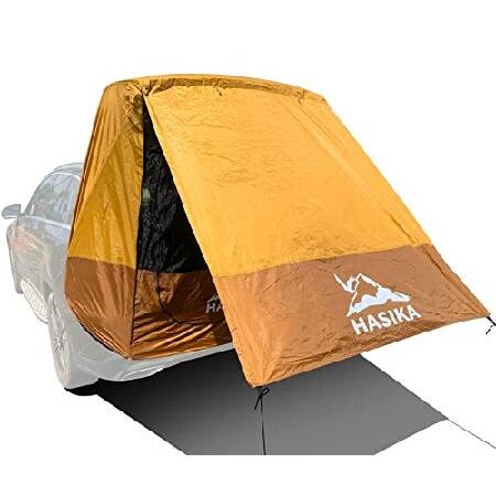 Hasika 車中泊・キャンプ・アウトドア (ハシカ) 汎用型 テールゲート シェード 日よけ テント 車 旅行 防水 防風 紫外線対策 イエロー 大型 並行輸入品 | 