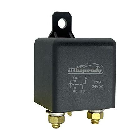 irhapsody 120AMP 24V 連続耐久リレー 4ピン高電流リレー スプリットチャージリレースイッチ Spst ハイパワーオン/オフ高耐久スターターリレー 輸入品 | 
