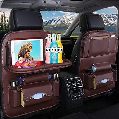 ASENDIWAY 後部座席 カーオーガナイザー 車の後部座席オーガナイザー タブレットホルダー付き キックマット 後部座席プロテクター 子供用 折りたたみ 輸入品 | 