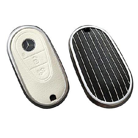 Leeogench メルセデスベンツ用 キーケース キーフォブカバー 本物の木製ベニヤ製 本革 キーフォブシェル ギフト C GLC E S ect 2022-2023年以降に対 輸入品 | 