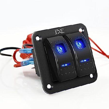 FXC 配線済み 2ギャングロッカースイッチ アルミニウムパネル 40A