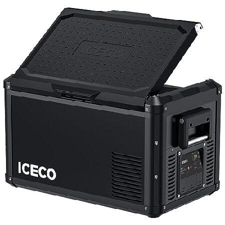 ICECO VL35 ProS 35 Liters Portable Refrigerator, Multi-directional Lid, Dual USB ＆ DC 12/24V, AC 110-240V, Steel Compact Refrigerator Powe 並行輸入品 | 