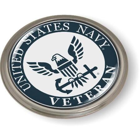 [ ] - 退役軍人アメリカ海軍イーグルとアンカーアイコン 3Dドーム型 車 エンブレム バッジステッカー セミフレキシブル アルミニウム ラウンドベゼル 輸入品 | 