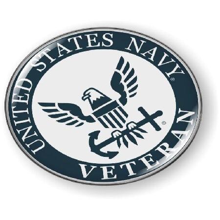 [ ] - 退役軍人アメリカ海軍イーグルとアンカーアイコン3Dドームカーエンブレムバッジステッカーフレキシブルラウンド。 輸入品 | 
