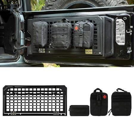 DXGTOZA テールゲートテーブル リアストレージカーゴラック 収納バッグ3個付き 折りたたみ式収納棚 MOLLEパネル 2007-2024 Jeep Wrangler JKU ＆ JL  輸入品 | 