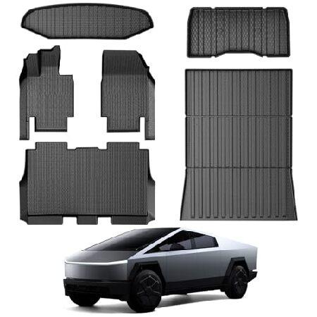 Mixsuper Floor Mats Bed Mat for Tesla Cybertruck 2024, All Weather Floor Mats ＆ Bed Liner ＆ Frunk Mat ＆ Sub Trunk Mat Set for Tesla Cybe 並行輸入品 の商品画像