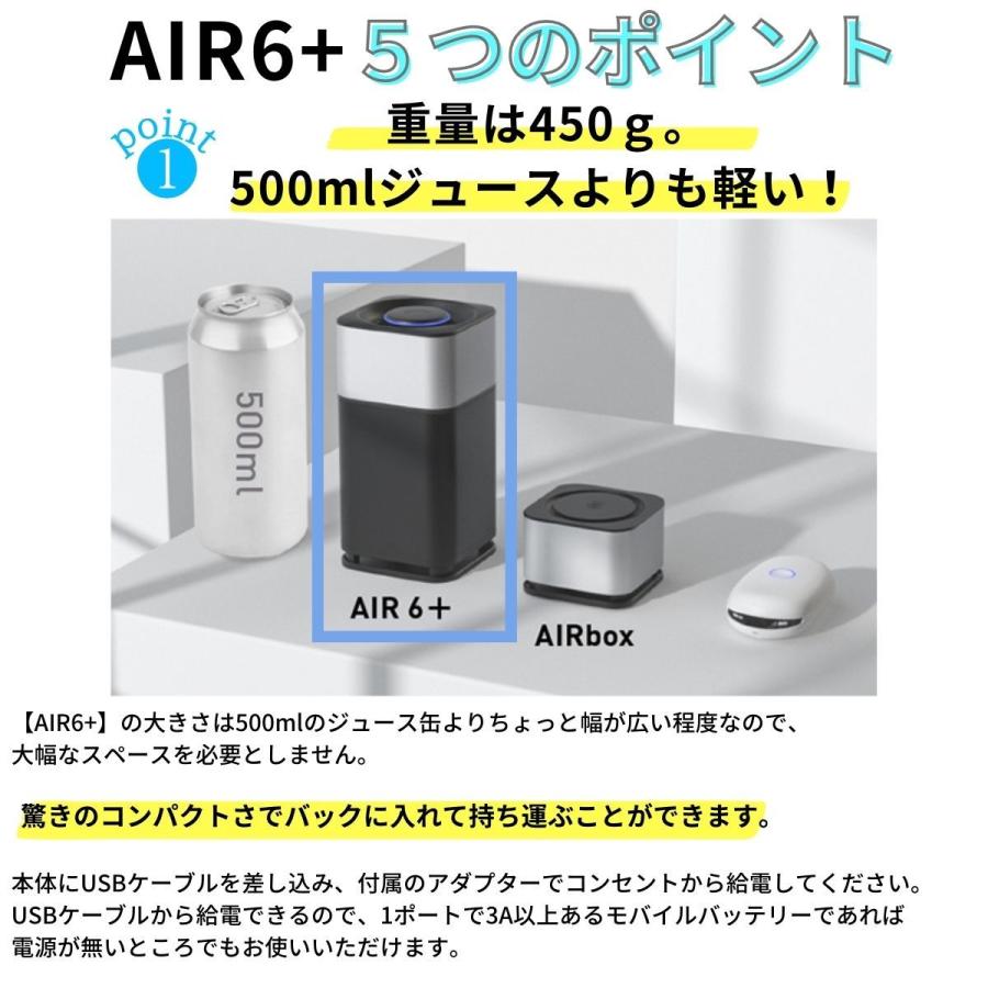 空気清浄機 小型 フィルター交換なし 光触媒 AIR6+ ウイルス除去 空気清浄機 小型 フィルター交換なし 光触媒 AIR6+ ウイルス除去