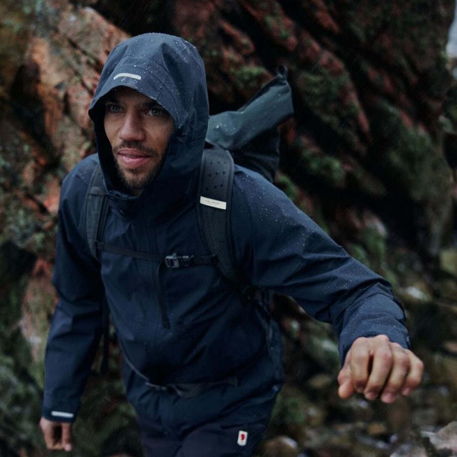 フェールラーベン (Fjallraven) メンズ レインコート アウター Hc Hydratic Trail Jacket (Dark Navy)｜import-garage｜03