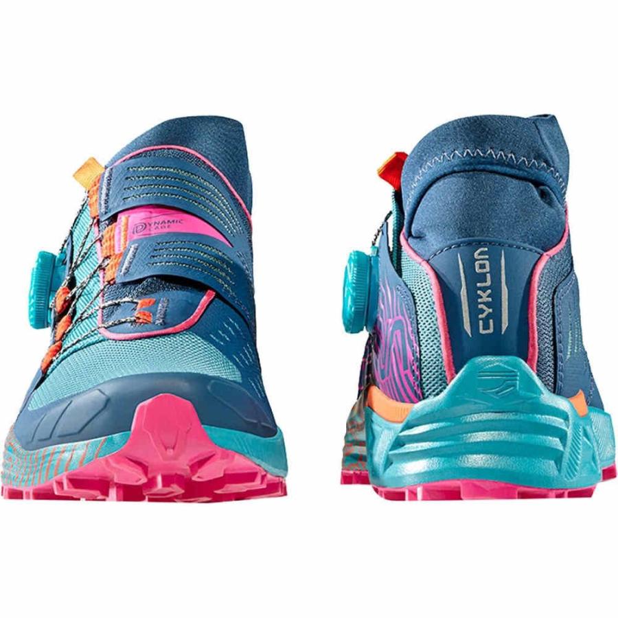 横手―湯田通行止め解除 ラスポルティバ (La Sportiva) レディース ランニング・ウォーキング シューズ・靴 Cyklon Trail Running Shoe (Storm Blue/Cherry Tomato)