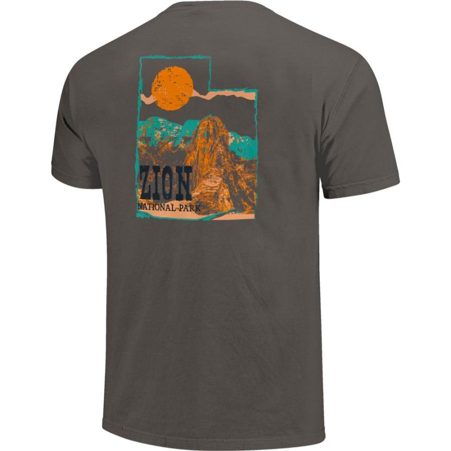 イメージ ワン (Image One) メンズ Tシャツ トップス Zion National Park T Shirt (Pepper)｜import-garage｜03