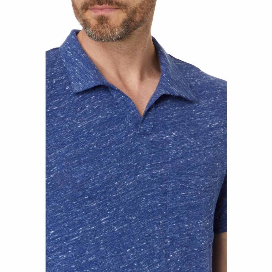 公式サイトから購入する ラッキーブランド (Lucky Brand) メンズ ポロシャツ トップス Linen Short Sleeve Johnny Collar Polo (Blue Depths)