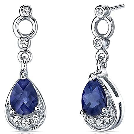 Simply Classy 2.00 Carats Blue Sapphire Dangle Earrings in Sterling Silver