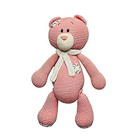 Chippi & Co Pink Stuffed Crochet Teddy Bear Plush 14.5'' Baby Girl My First
