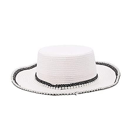 【一部予約販売】 VALICLUD Straw Hat Pearl Lace Cap Wide Hat Summer Sun Hat Female Headwear その他帽子