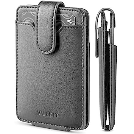 【誠実】 VULKIT R Pocket Elastic with Holder Card Credit Men for Wallet Leather Slim その他財布