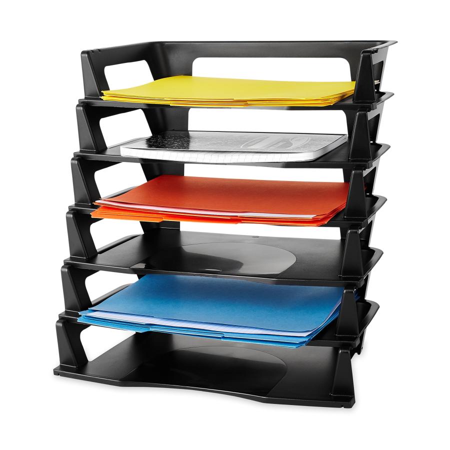 【並行輸入品】(sixtier) Regeneration Letter Tray， Six Tier， Plastic， Black Ru_2