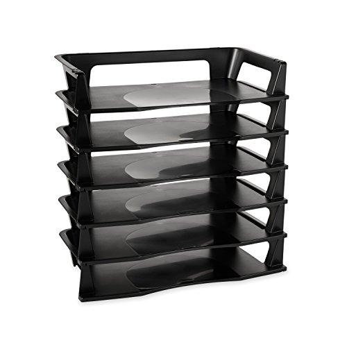 【並行輸入品】(sixtier) Regeneration Letter Tray， Six Tier， Plastic， Black Ru_3