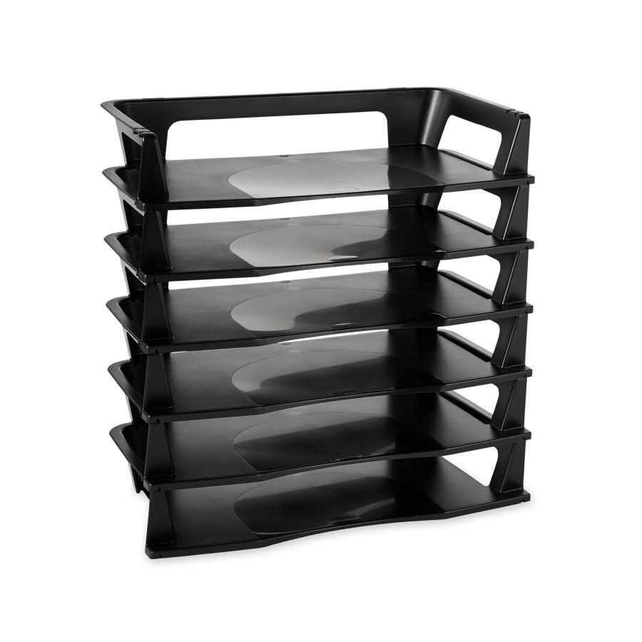 【並行輸入品】(sixtier) Regeneration Letter Tray， Six Tier， Plastic， Black Ru_5