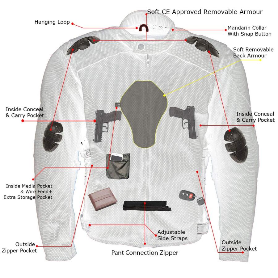 【並行輸入品】Xelement CF2157 メンズキャリバーブラックメッシュバイクジャケット X Armorプロテクション付き   2XL X_3