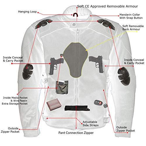 【並行輸入品】Xelement CF2157 メンズキャリバーブラックメッシュバイクジャケット X Armorプロテクション付き   2XL X_4