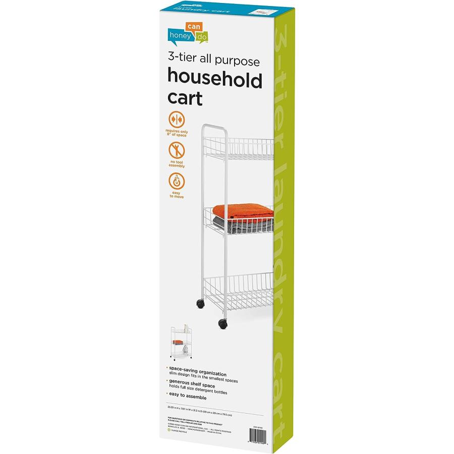 【並行輸入品】Honey-Can-Do CRT-01149 3-Tier Laundry Cart White by Honey-Can-Do　