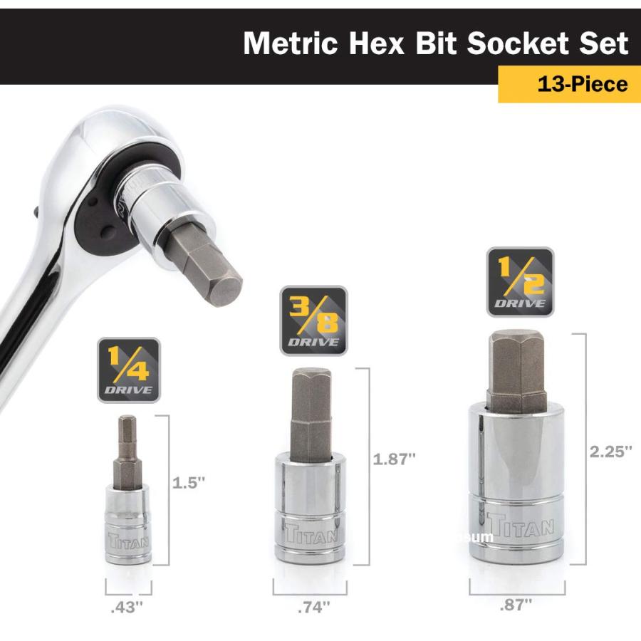 【並行輸入品】Titan 16124 13 pc Mm Hex Bit Set Titan Tools 13 Pc Metric Hex B_9