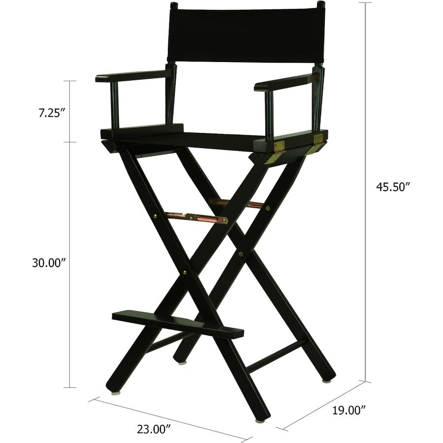 【並行輸入品】Casual Home Director's Chair  Black Frame/Black Canvas 30inch - B 並行の画像