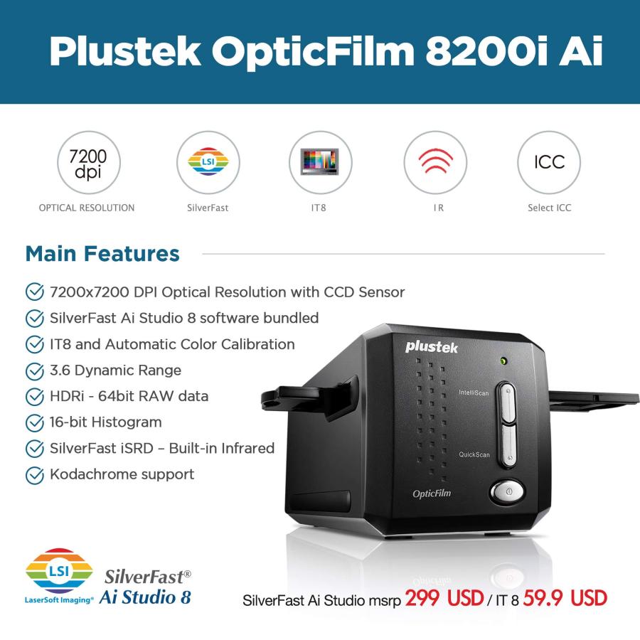 Plustek OpticFilm 8200i Ai Film/slide scanner 7200 x 7200DPI Blac 並行輸入品｜import-tabaido｜04