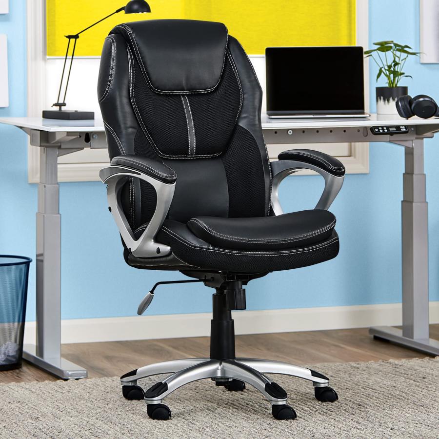 【並行輸入品】Pemberly行Office Chair in Puresoftブラックフェイクレザー Serta Executive Offi_3