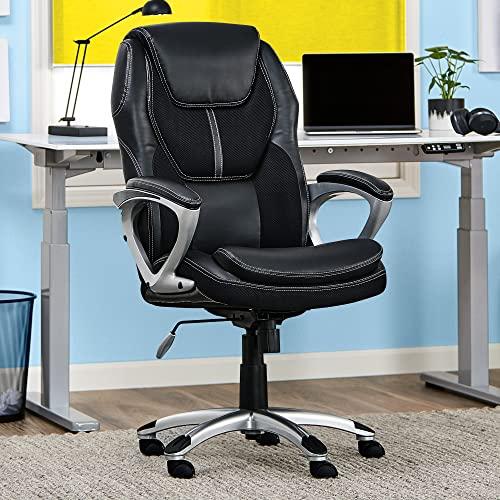 【並行輸入品】Pemberly行Office Chair in Puresoftブラックフェイクレザー Serta Executive Offi_4