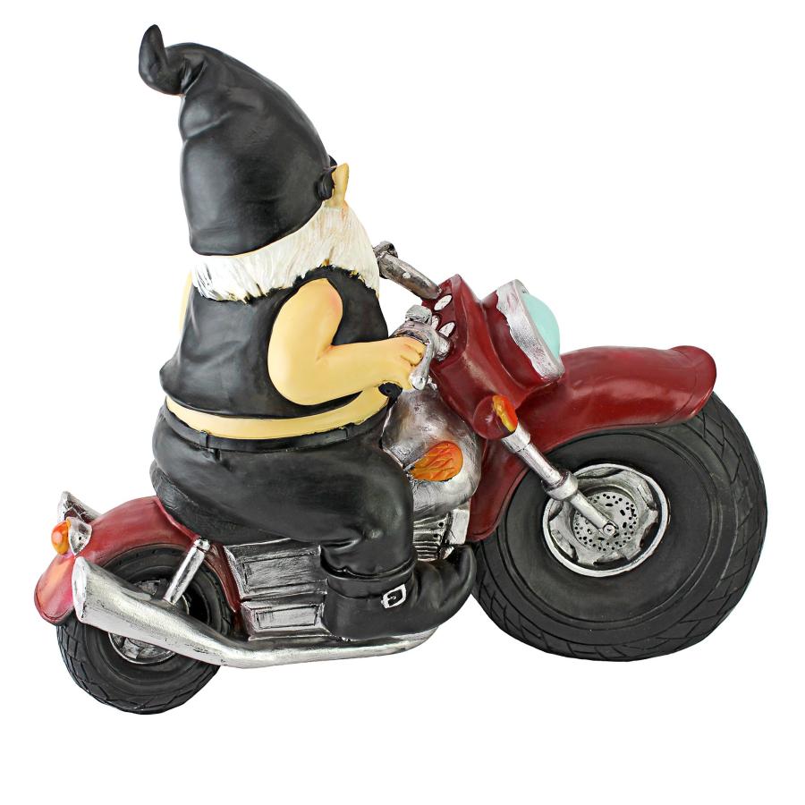 【並行輸入品】Design Toscano QM7512103 車軸グリース バイカーガーデン ノーム オートバイ像 33cm ポリレジン フルの画像