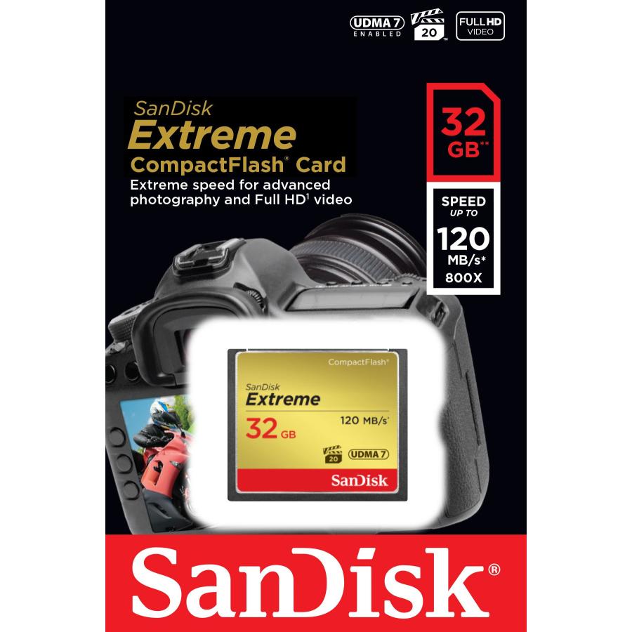 サンディスク Sandisk CF Extreme 32GB 120MB/s UDMA7 800倍速 SDCFXS 032G 海外 並行輸入品｜import-tabaido｜07
