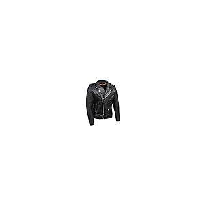 【並行輸入品】Milwaukee Leather SH1011 ブラック クラシック ポリス オートバイジャケット メンズ 牛革 サイドレース付の画像