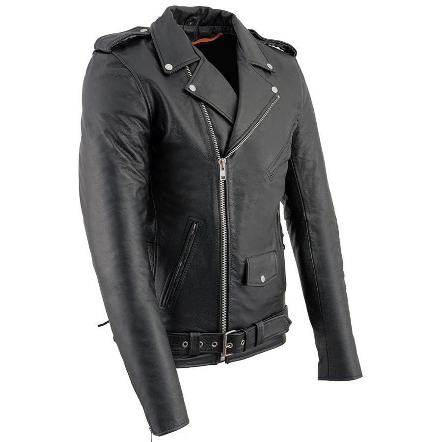 【並行輸入品】Milwaukee Leather SH1011TALL ブラック クラシック ブランド オートバイジャケット メンズ 牛革製 サの画像
