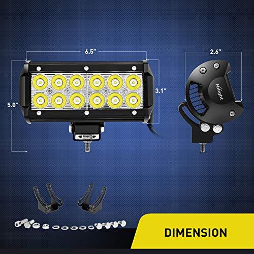 【並行輸入品】Nilight Led Light Bar 2PCS 36w 6.5Inch Spot Led Off Road Lights Sの画像