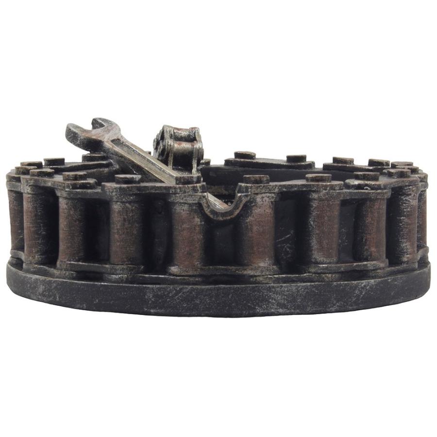 【並行輸入品】Decorative Motorcycle Chain Ashtray with Wrench and Bike Motif Gr_6