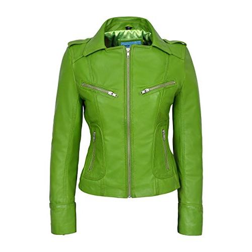【送料0円】 Rider LadiesライムグリーンバイカーバイクスタイルソフトReal ジャケット・アウター