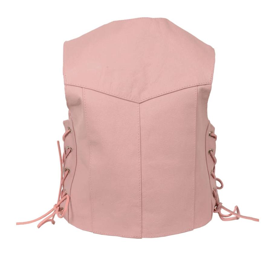 【並行輸入品】Milwaukee Leather SH2011LPNK Girls Pink Classic Three Snap Leatheの画像