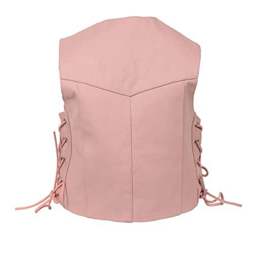 【並行輸入品】Milwaukee Leather SH2011LPNK Girls Pink Classic Three Snap Leatheの画像